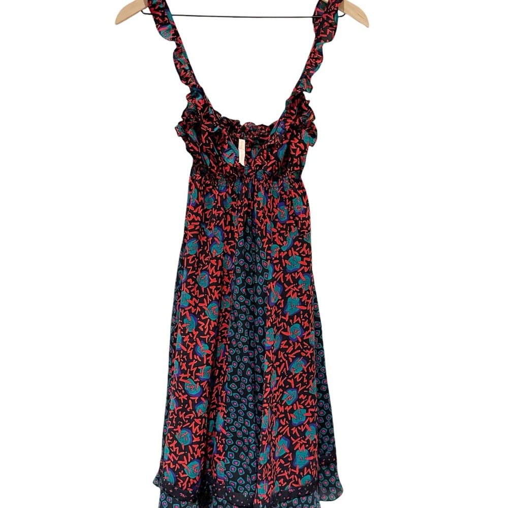 Vintage One of a Kind Some Odd Rubies Babydoll Midi Patterned Dress Size Small